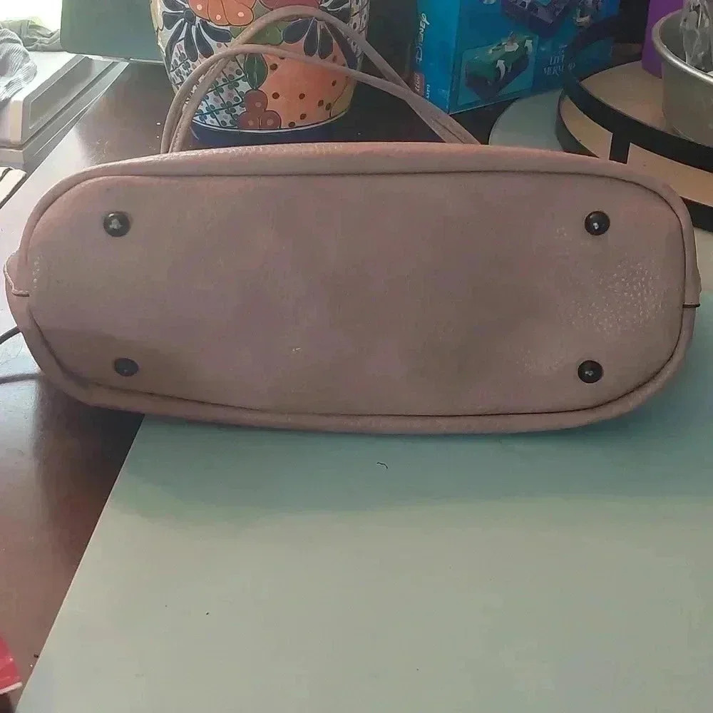 EUC Blush Pink with Black Hardware Tote Purse - Picture 9 of 11